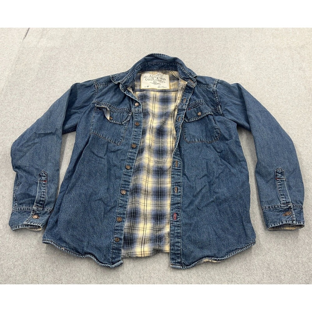 Levi's Shacket Men's Small Denim Metal Button Lined Vintage Pockets Biker